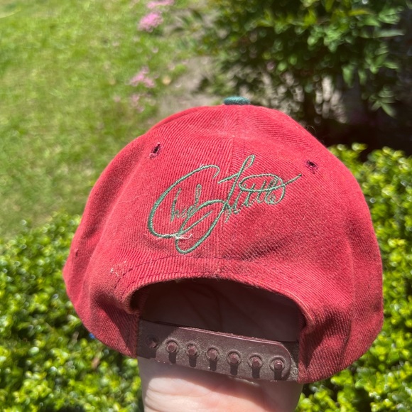 Vintage John Deere Motorsports Chad Little Snapback Trucket Cap Green Red USA - Picture 4 of 6